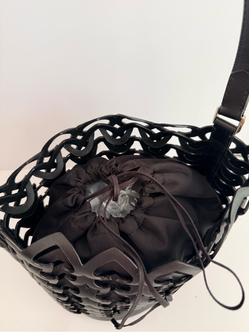 kate spade Black Laser-Cut Leather Bucket Shoulder Bag - Picture 6 of 7